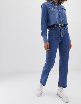 straight leg ankle grazer jeans