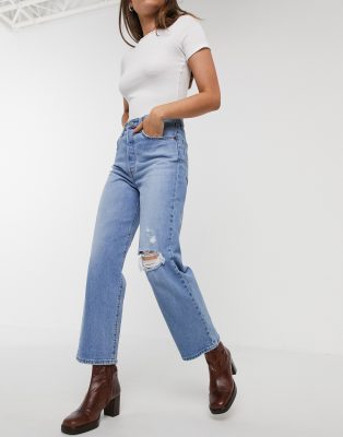 levi's light blue ripped jeans