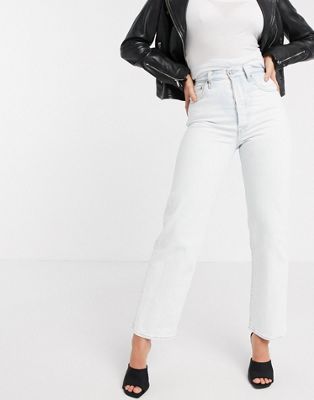 levi white straight leg jeans