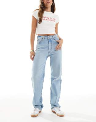Levi's Ribcage Straight Leg Full Length Jeans In Blue