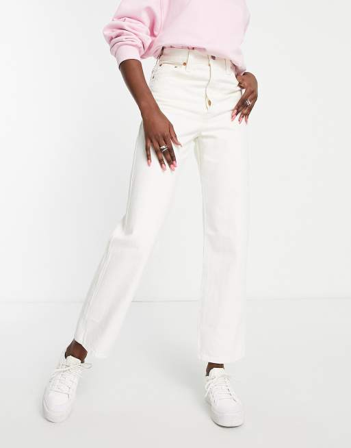 Levi s ribcage straight leg jeans in white