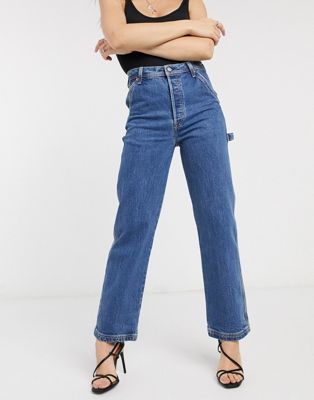 Ribcage straight leg utility jeans in 