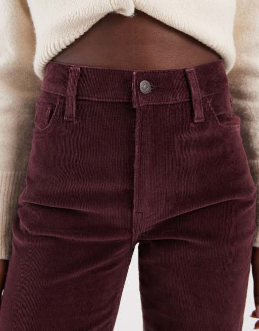 Levi's ribcage utsvängda jeans i manchester i vinrött, 5 av 5