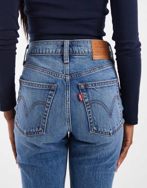 Levi's ribcage vaqueros slim en azul medio, 4 de 5