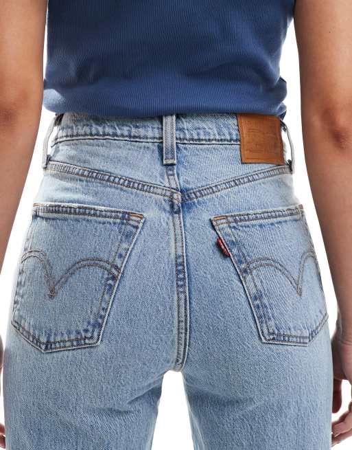 Levi's - Ribcage - Vasket afblegede ankellange jeans med lige ben , 4 af 5