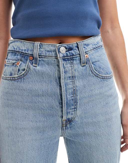 Levi's - Ribcage - Vasket afblegede ankellange jeans med lige ben , 5 af 5
