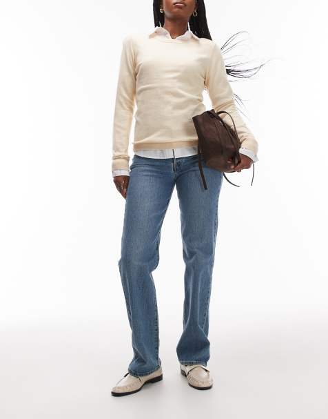 Levi's Ribcage western straight full length jeans in mid wash - view 1