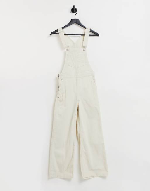 Ribcage Wide Leg Overalls - White