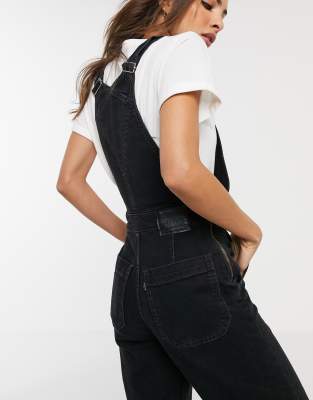 levi black overalls