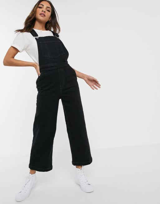 Black wide best sale leg dungarees