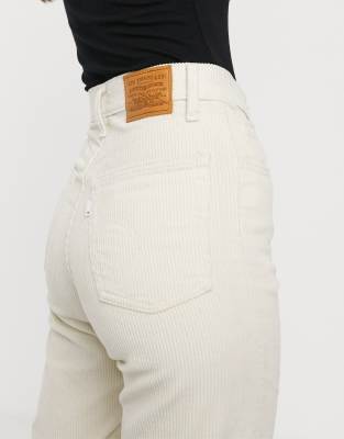 levi's ribcage wide leg cream