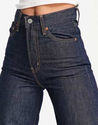 levi's ribcage wide leg jeans in dark blue