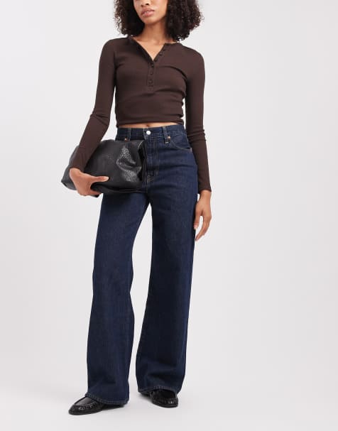 Levi's ribcage wide leg jeans in indigo - view 1