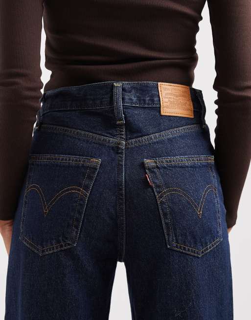 Levi's ribcage wide leg jeans in indigo, 4 of 5