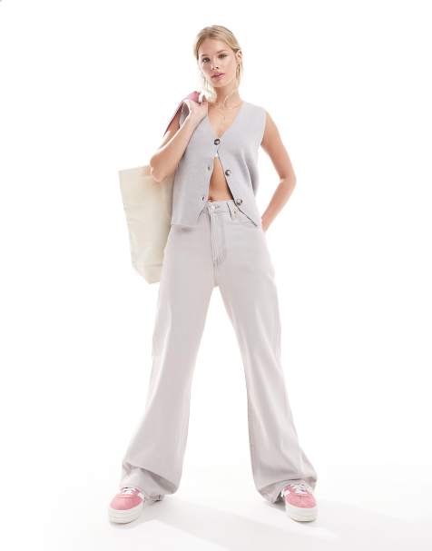 Levi's Ribcage wide leg jeans in white wash - view 1