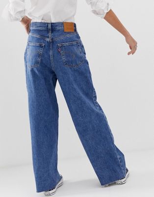 levi's ribcage pleat front wide jean