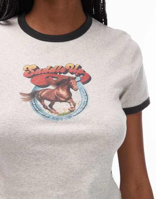 Levi's Rickie ringer tee with graphic in light grey, 3 of 4