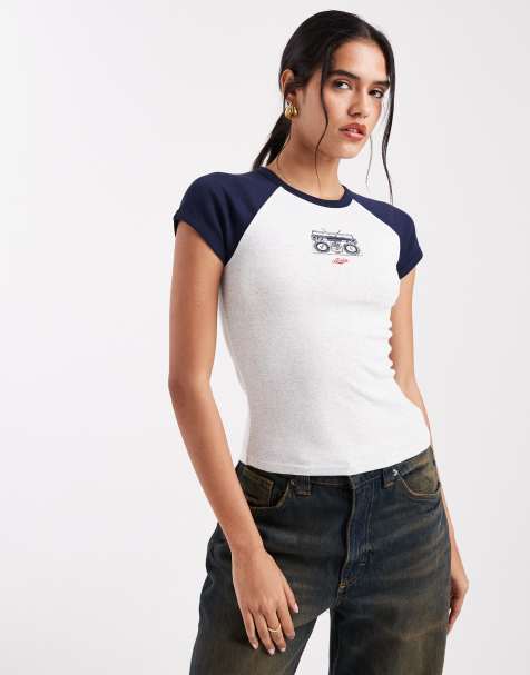 Levi's Riley raglanowy T-shirt z nadrukiem w kolorze białym - view 1
