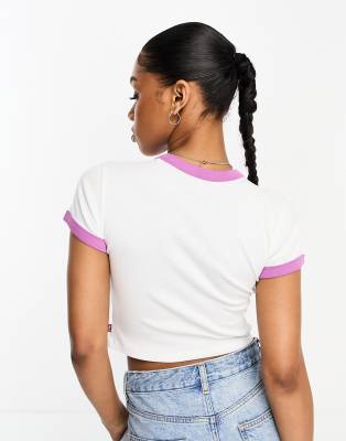 Levi's Ringer Cropped T-shirt In Neutral