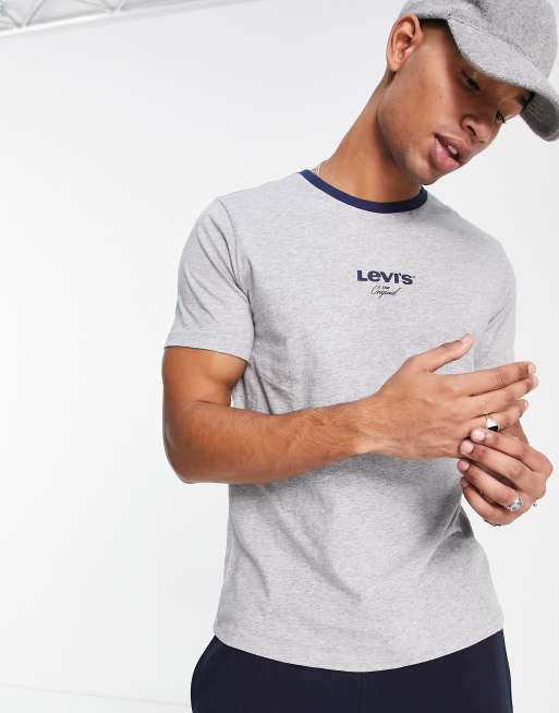 Levi's ringer t-shirt in grey with back logo | ASOS