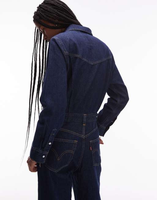 Levi's – Rinoa – Jeansowy kombinezon z szerokimi nogawkami w kolorze indygo, 4 z 4