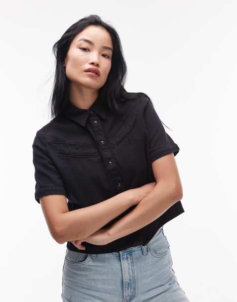 Levi's Rinoa short sleeve denim shirt in black - view 1