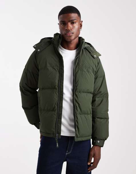 Levi's – Rockridge – Kurze Pufferjacke in Dunkelgrün mit Kapuze - view 1