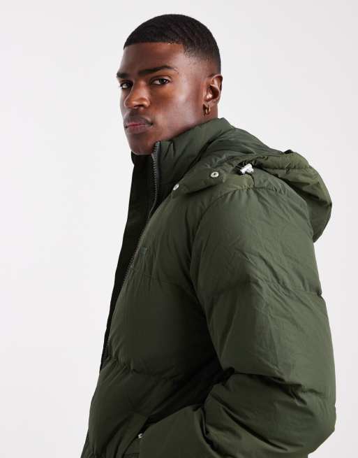 Levi's rockridge short hooded puffer jacket in dark green ASOS