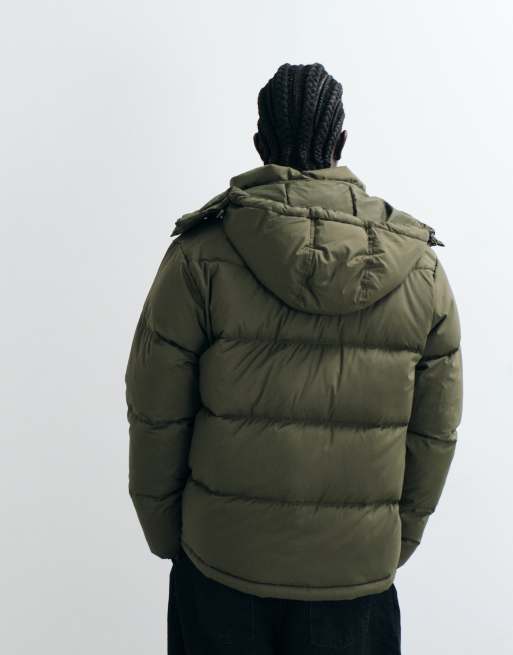 Levi's rockwell giacca puffer con cappuccio in kaki, 3 di 5