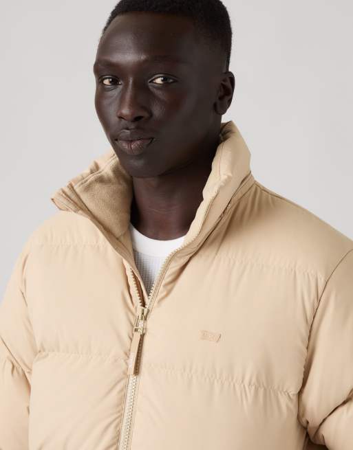 Levi's Rockwell hooded puffer in beige, 3 of 4
