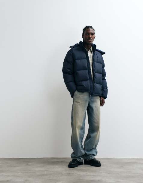 Levi's Rockwell hooded puffer jacket in dark blue - view 1