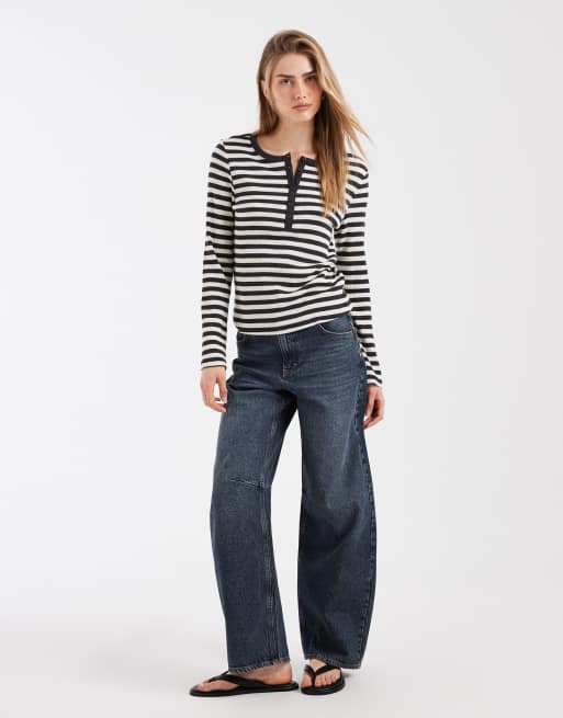 Levi's – Rooney – Svart, våfflad henley-tröja, 2 av 4