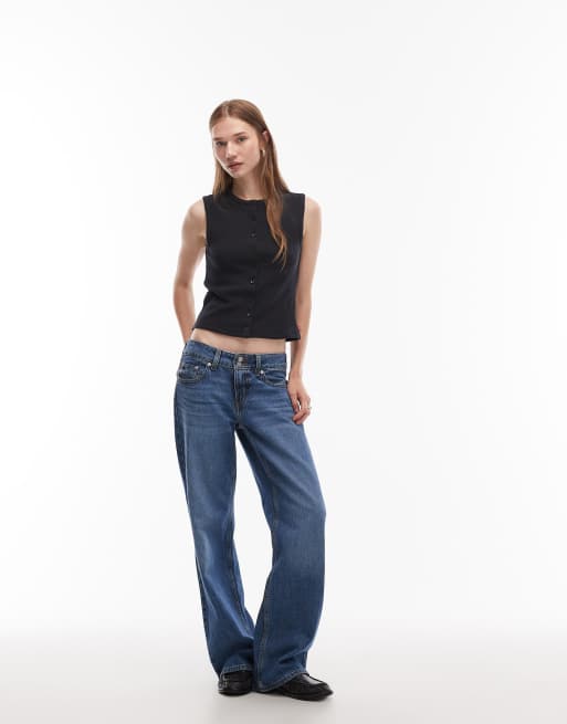 Levi's – Rory – Czarny zapinany na guziki top bez rękawów, 4 z 4