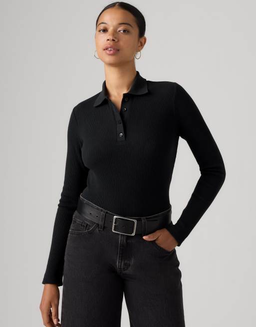 Levi's Rory long-sleeve polo in black, 4 of 4