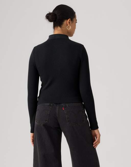 Levi's Rory polo a maniche lunghe nero, 2 di 4
