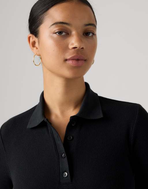 Levi's Rory polo a maniche lunghe nero, 3 di 4