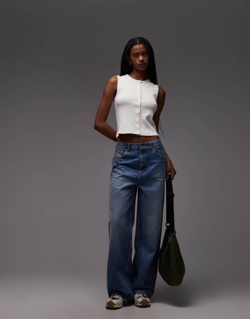 Levi's Rory sleeveless button up top in ecru, 4 of 4