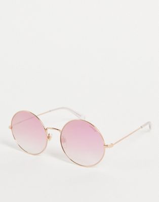Levis round sunglasses in gold with lilac lens