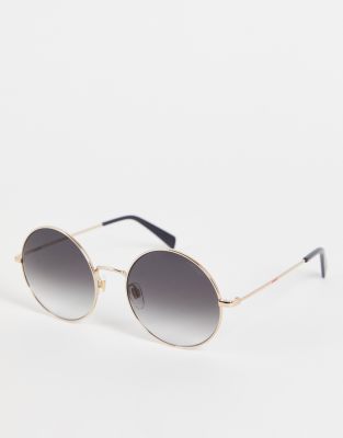 Levi's round sunglasses in silver black - ASOS Price Checker