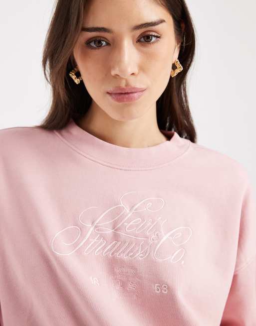 Levi's – Różowa pudełkowa bluza z grafiką w stylu vintage, 3 z 4