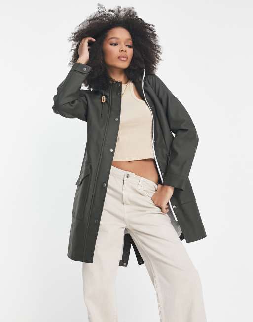 Levi's rubber parka jacket in olive | ASOS