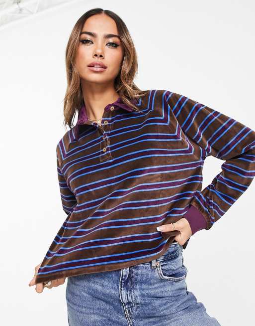 Levi's rugby top in burgundy stripe | ASOS