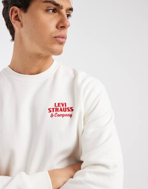 Levi's - Ruimvallend sweatshirt met grafische print in ecru, 3 van 5