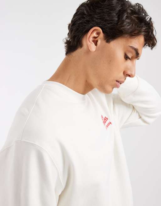 Levi's - Ruimvallend sweatshirt met grafische print in ecru, 4 van 5