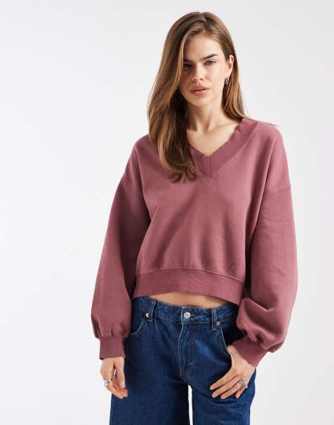 Levi's - Ruimvallend sweatshirt met V-hals in bessenrood - view 1
