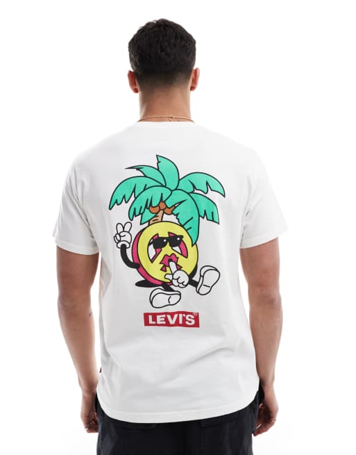 Levi's - Ruimvallend T-shirt met babytab logoprint op de achterkant in wit