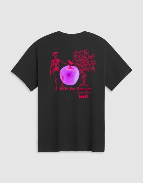 Levi's - Ruimvallend T-shirt met fruit of knowledge-print op de achterkant in zwart - view 1