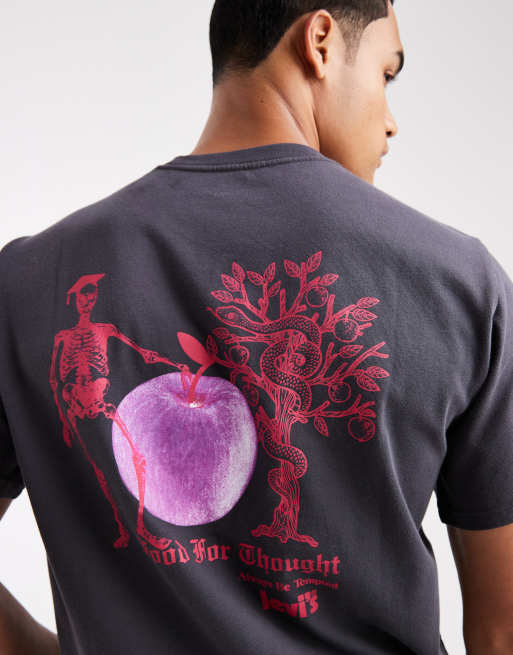 Levi's - Ruimvallend T-shirt met fruit of knowledge-print op de achterkant in zwart, 5 van 5