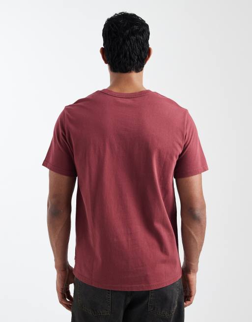 Levi's - Ruimvallend T-shirt met geborduurd logo op de borst in donkerrood, 3 van 5