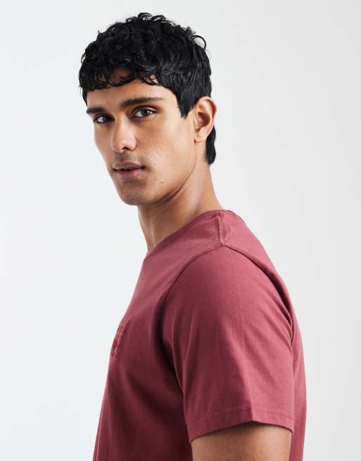 Levi's - Ruimvallend T-shirt met geborduurd logo op de borst in donkerrood, 4 van 5